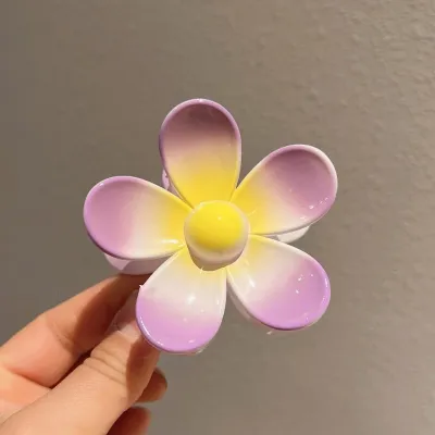 Multicolor Five Petal Flower Hair Claw Clips 